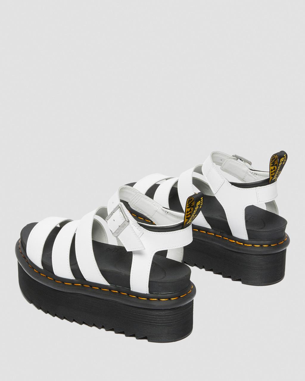 Sandalias Dr Martens Blaire Hydro Leather Platform Strap Mujer Blancas | 23725913