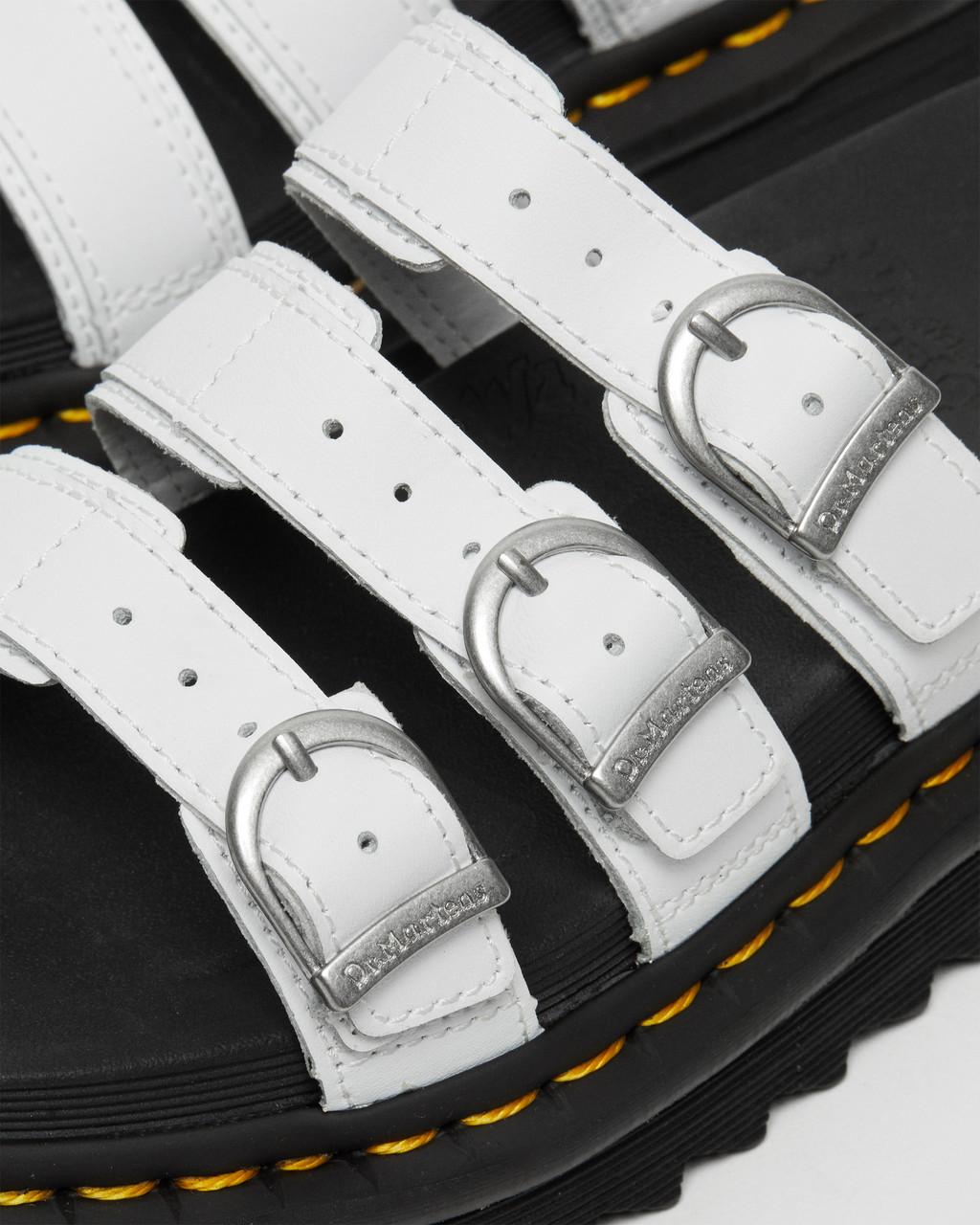 Sandalias Dr Martens Blaire Leather Slide Mujer Blancas | 21651580