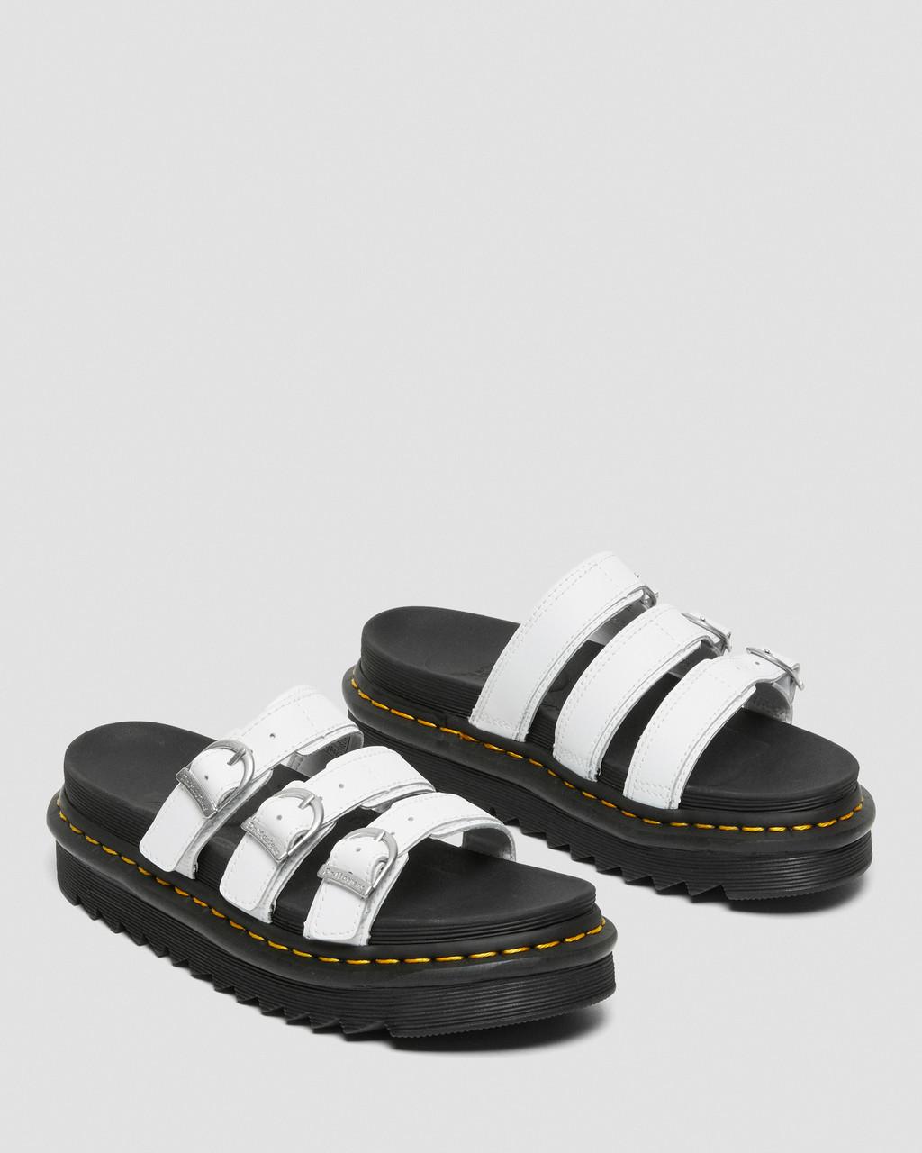 Sandalias Dr Martens Blaire Leather Slide Mujer Blancas | 21651580