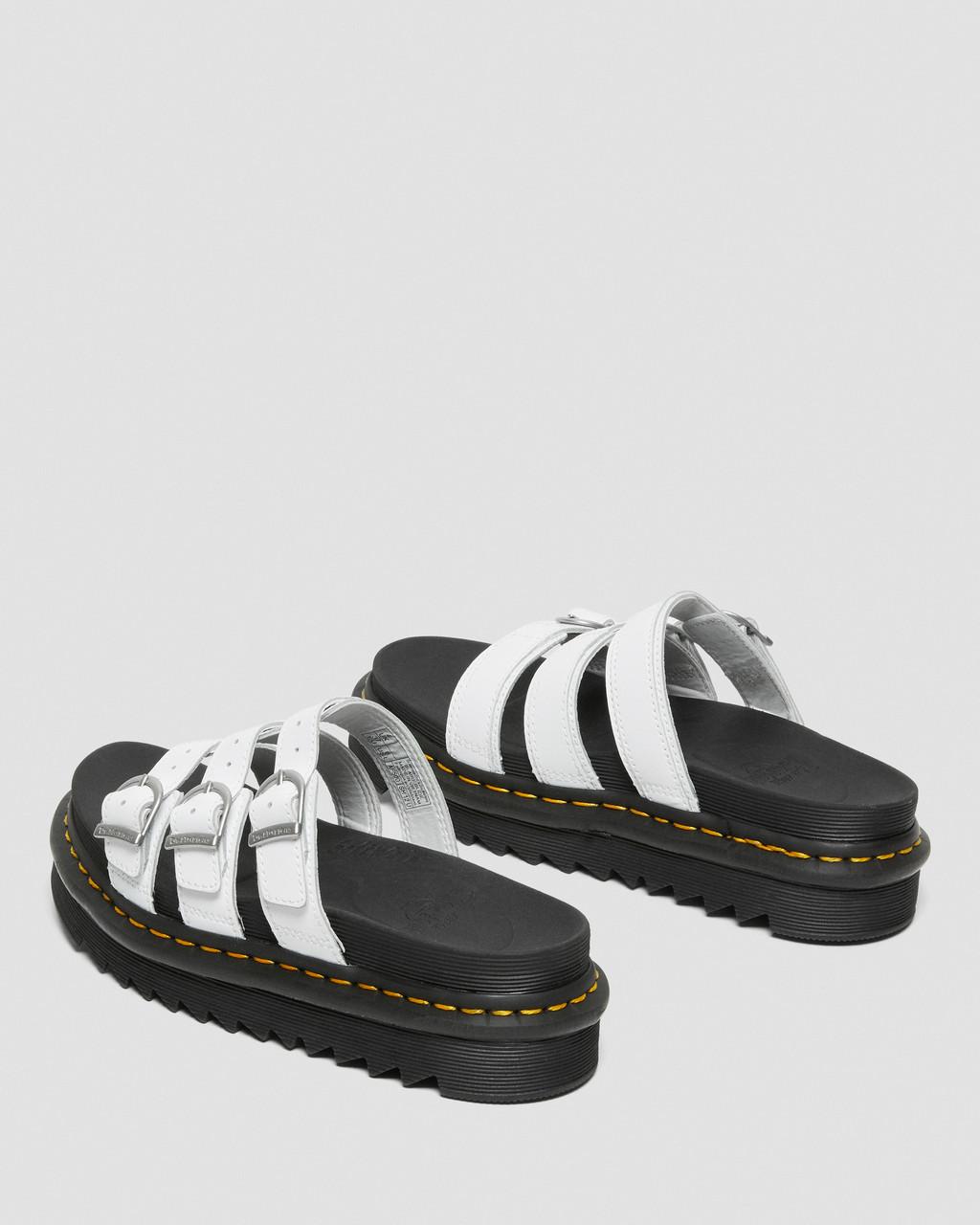 Sandalias Dr Martens Blaire Leather Slide Mujer Blancas | 21651580