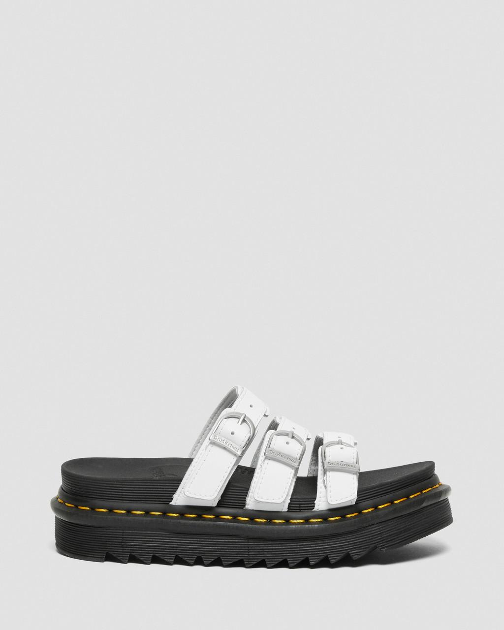 Sandalias Dr Martens Blaire Leather Slide Mujer Blancas | 21651580