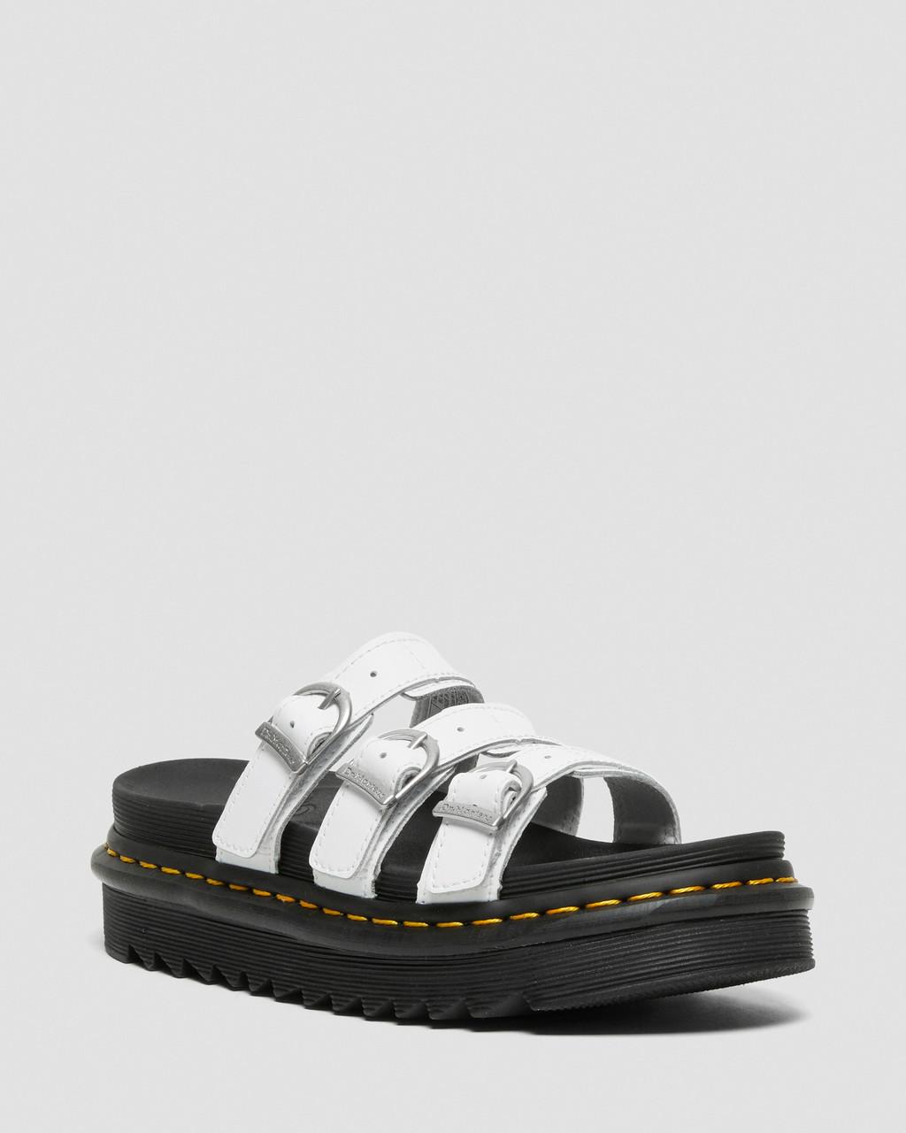 Sandalias Dr Martens Blaire Leather Slide Mujer Blancas | 21651580