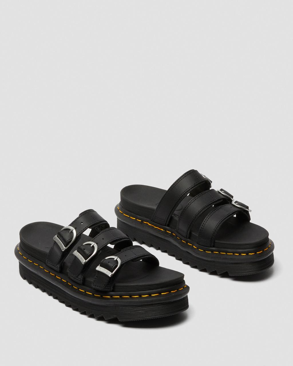Sandalias Dr Martens Blaire Leather Slide Mujer Negras | 53520910