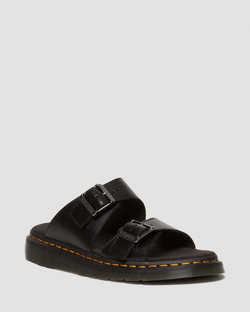 Sandalias Dr Martens Josef Analine Leather Buckle Slide Mujer Negras | 50106939
