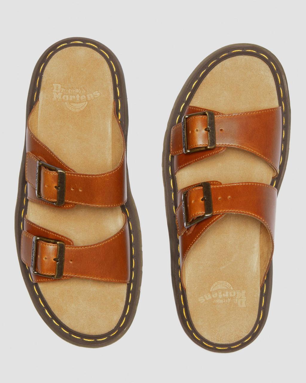 Sandalias Dr Martens Josef Analine Leather Buckle Slide Mujer Marrones | 55278299
