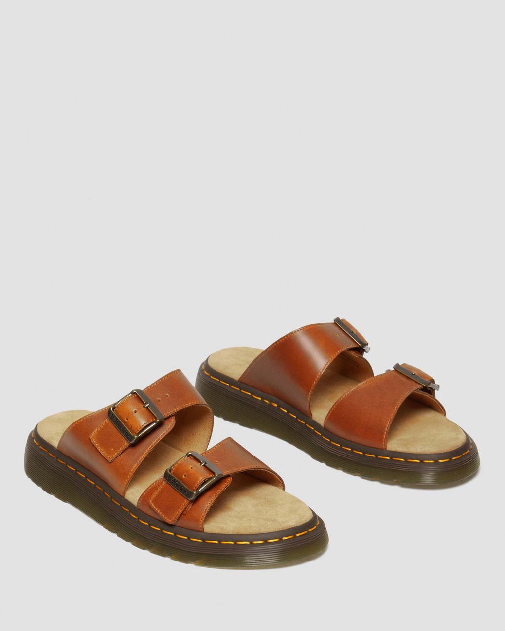 Sandalias Dr Martens Josef Analine Leather Buckle Slide Mujer Marrones | 55278299