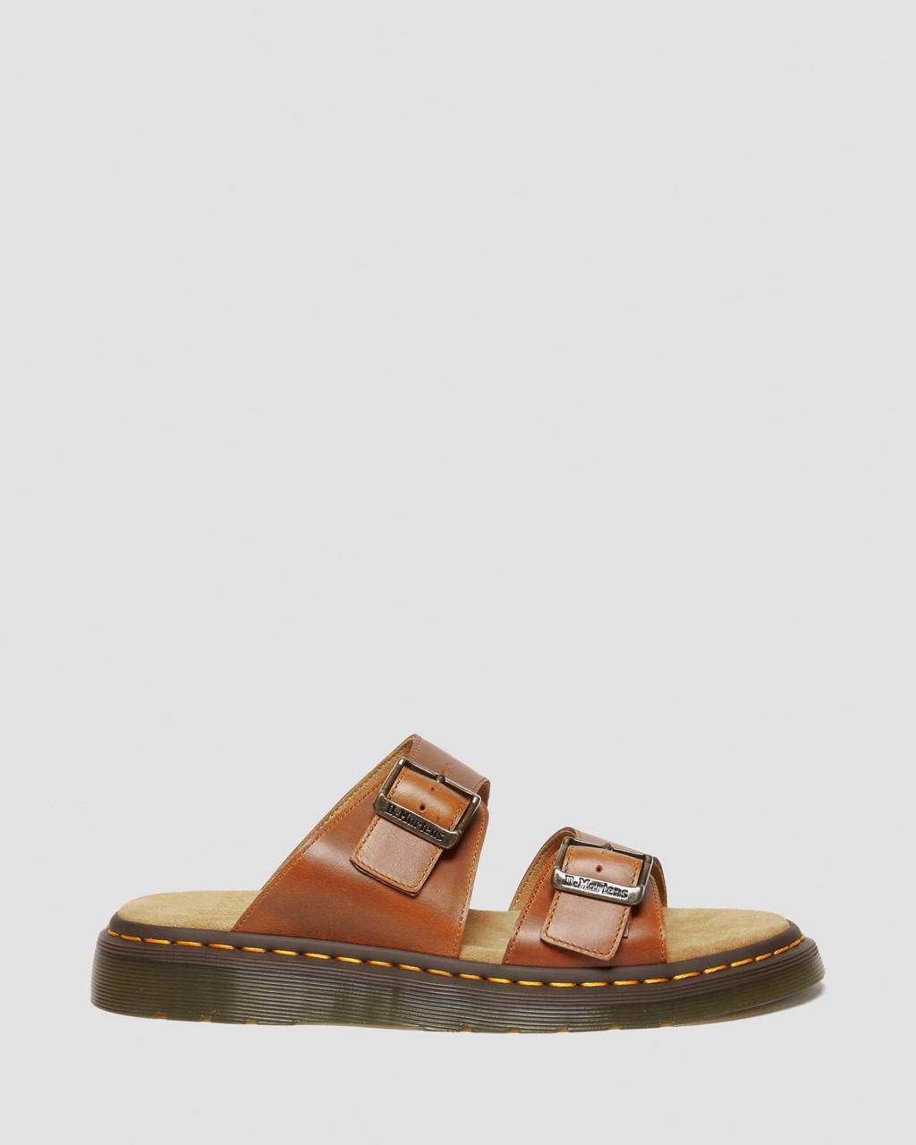 Sandalias Dr Martens Josef Analine Leather Buckle Slide Mujer Marrones | 55278299