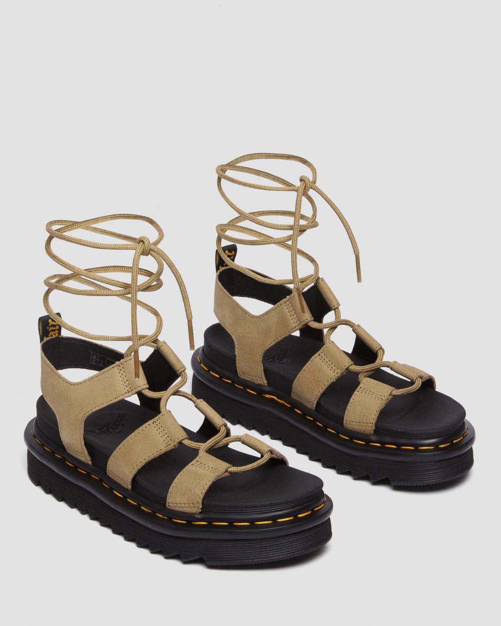 Sandalias Dr Martens Nartilla Tumbled Nubuck Leather Gladiator Mujer Marrones | 71223837