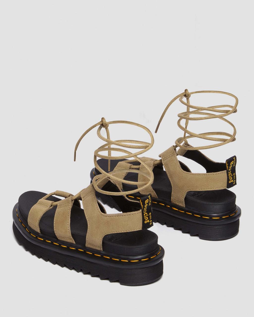 Sandalias Dr Martens Nartilla Tumbled Nubuck Leather Gladiator Mujer Marrones | 71223837