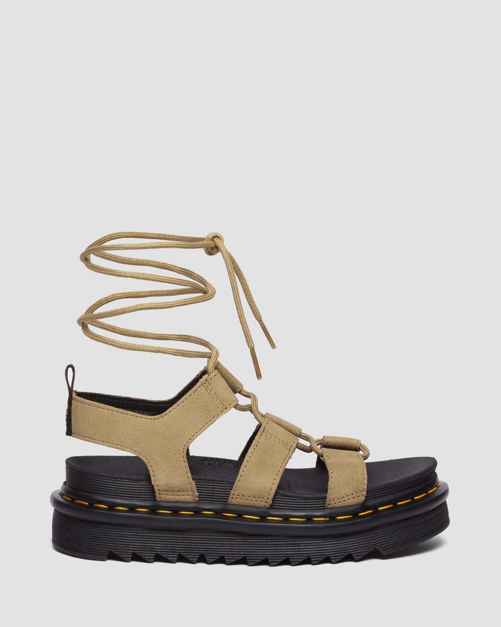 Sandalias Dr Martens Nartilla Tumbled Nubuck Leather Gladiator Mujer Marrones | 71223837