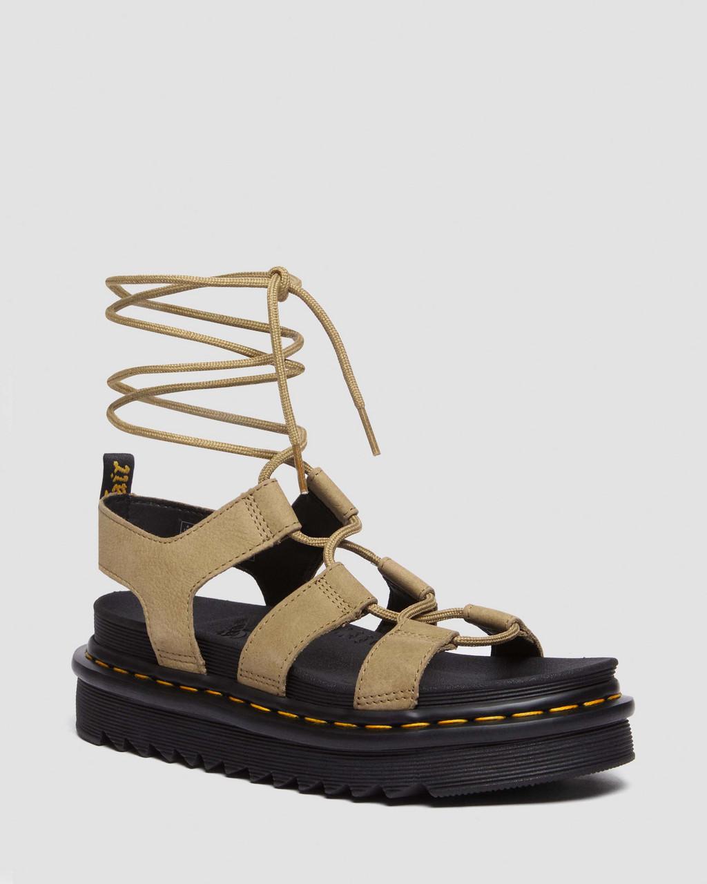 Sandalias Dr Martens Nartilla Tumbled Nubuck Leather Gladiator Mujer Marrones | 71223837