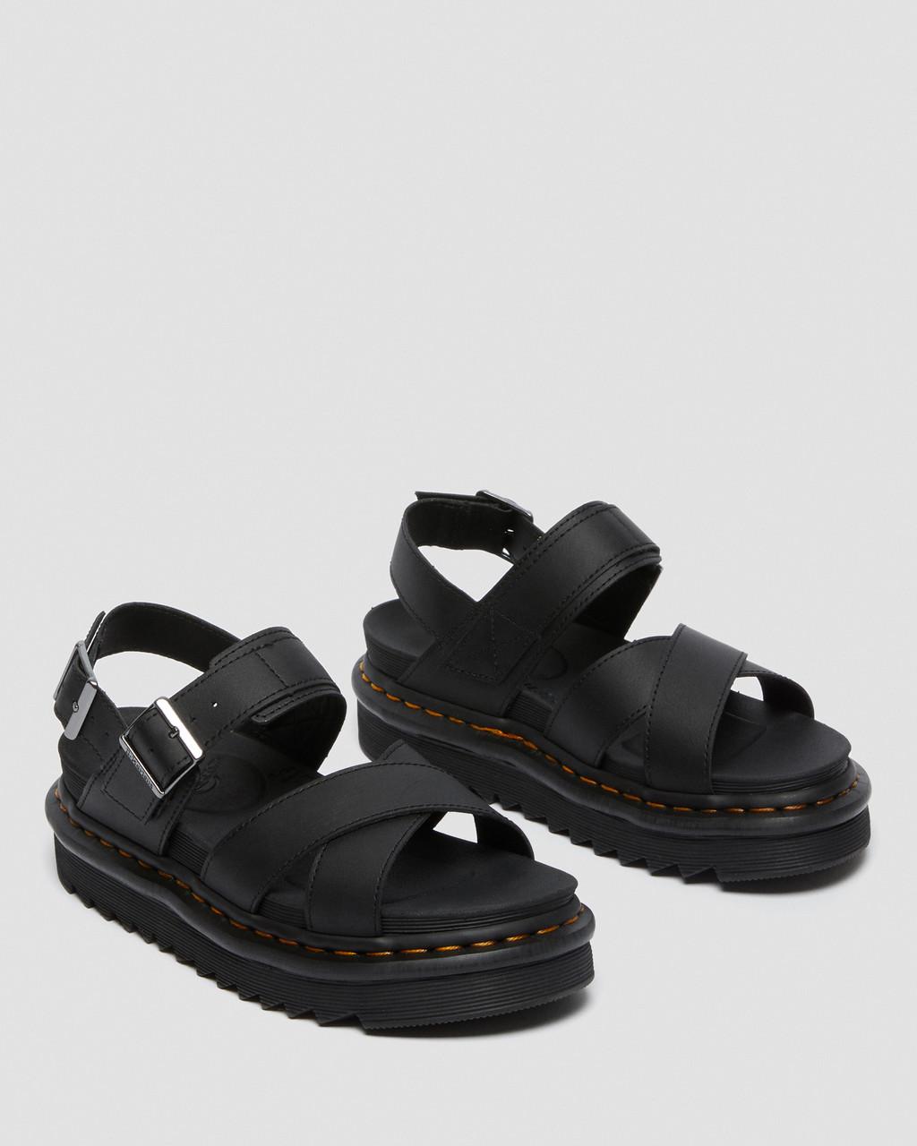 Sandalias Dr Martens Voss II Leather Strap Mujer Negras | 99027825