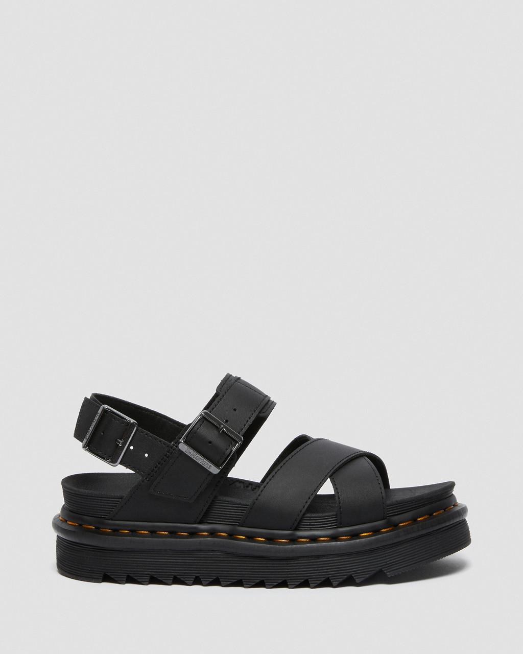 Sandalias Dr Martens Voss II Leather Strap Mujer Negras | 99027825