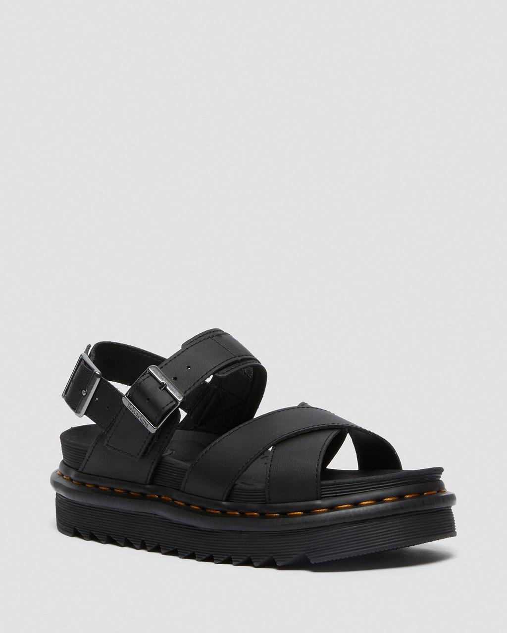 Sandalias Dr Martens Voss II Leather Strap Mujer Negras | 99027825