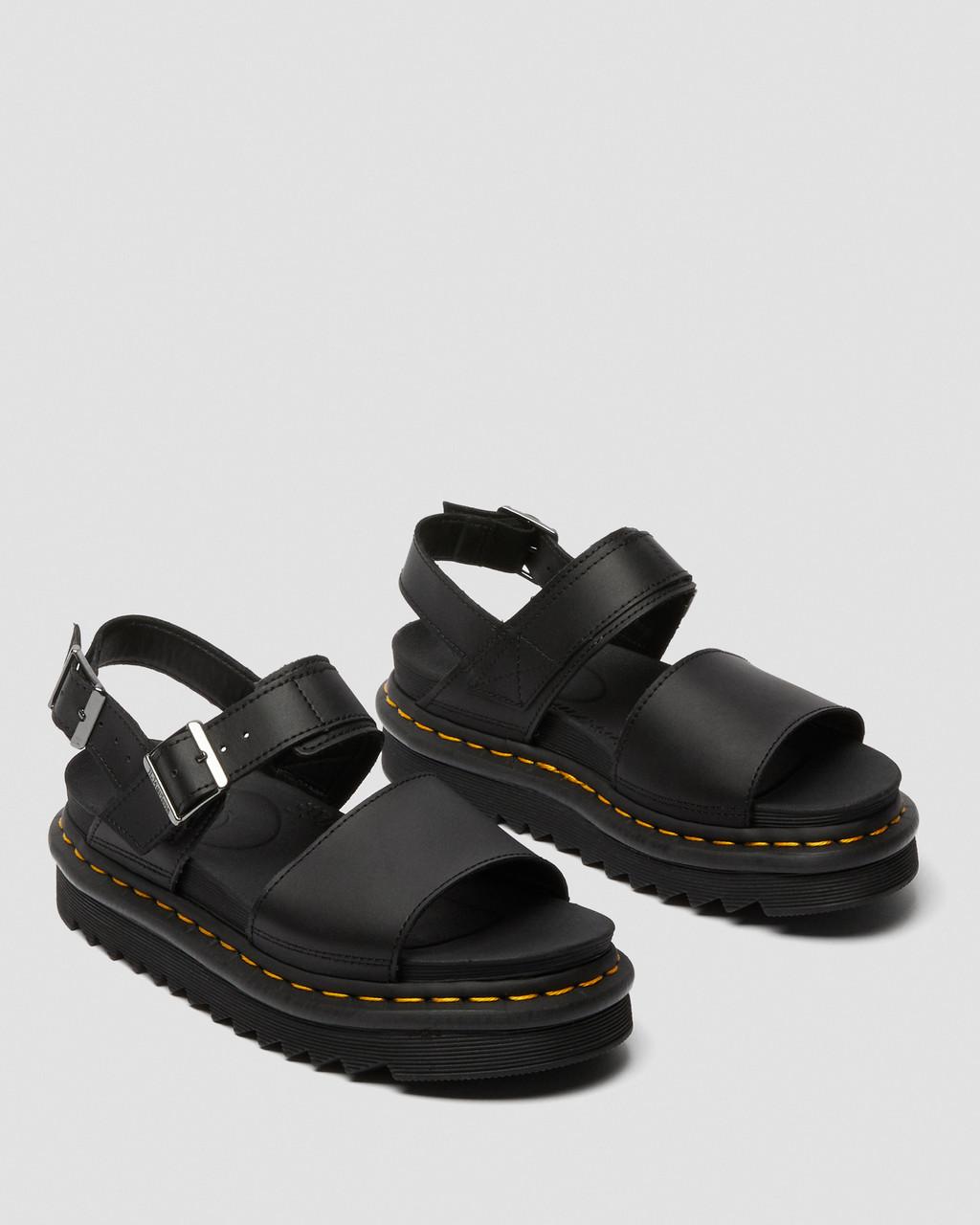 Sandalias Dr Martens Voss Leather Strap Mujer Negras | 42938635