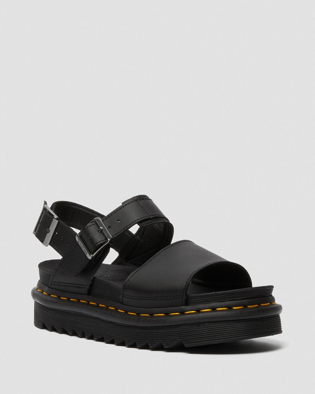 Sandalias Dr Martens Voss Leather Strap Mujer Negras | 42938635