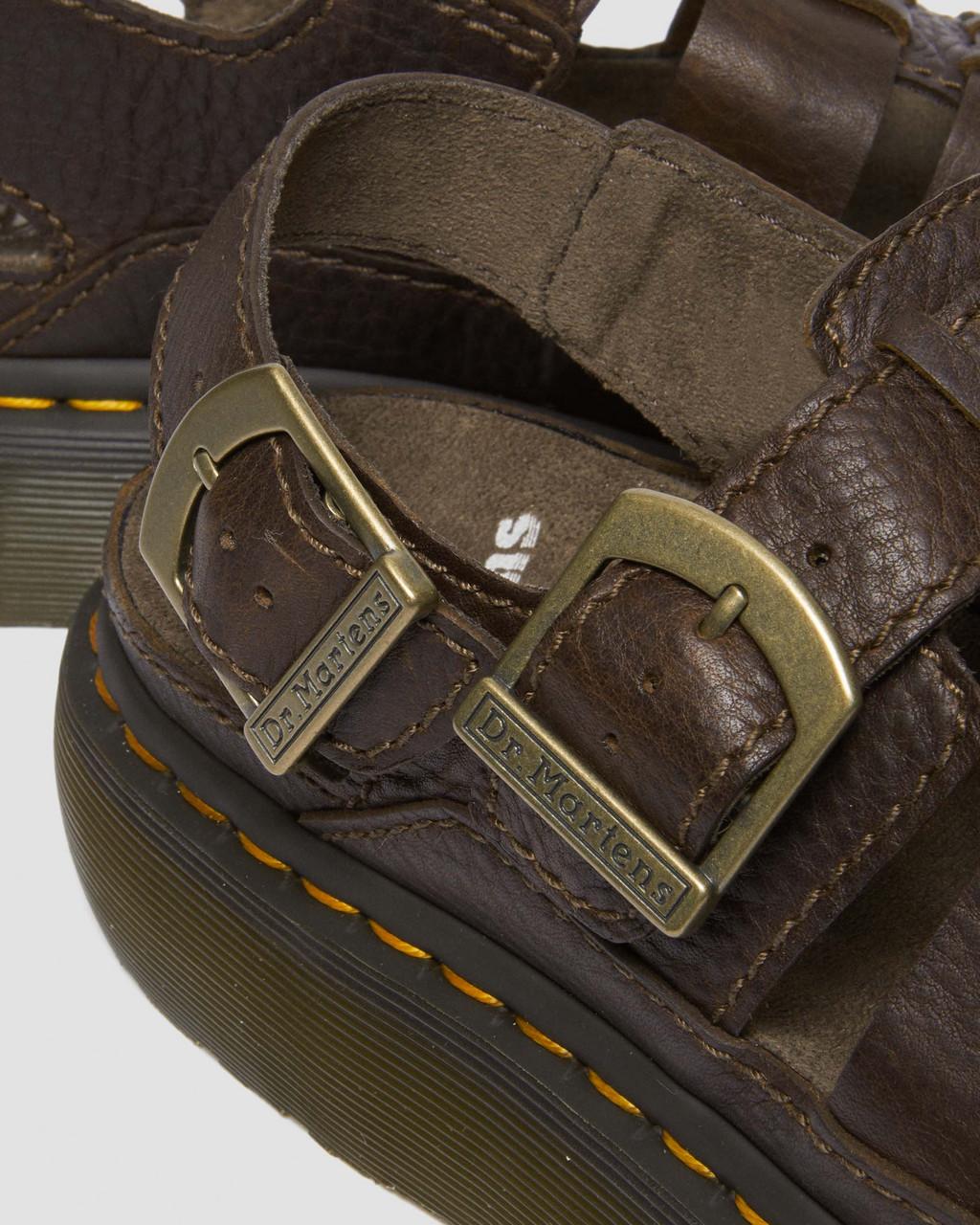 Sandalias Dr Martens Wrenlie Grizzly Leather Fisherman Hombre Marrones | 13228722
