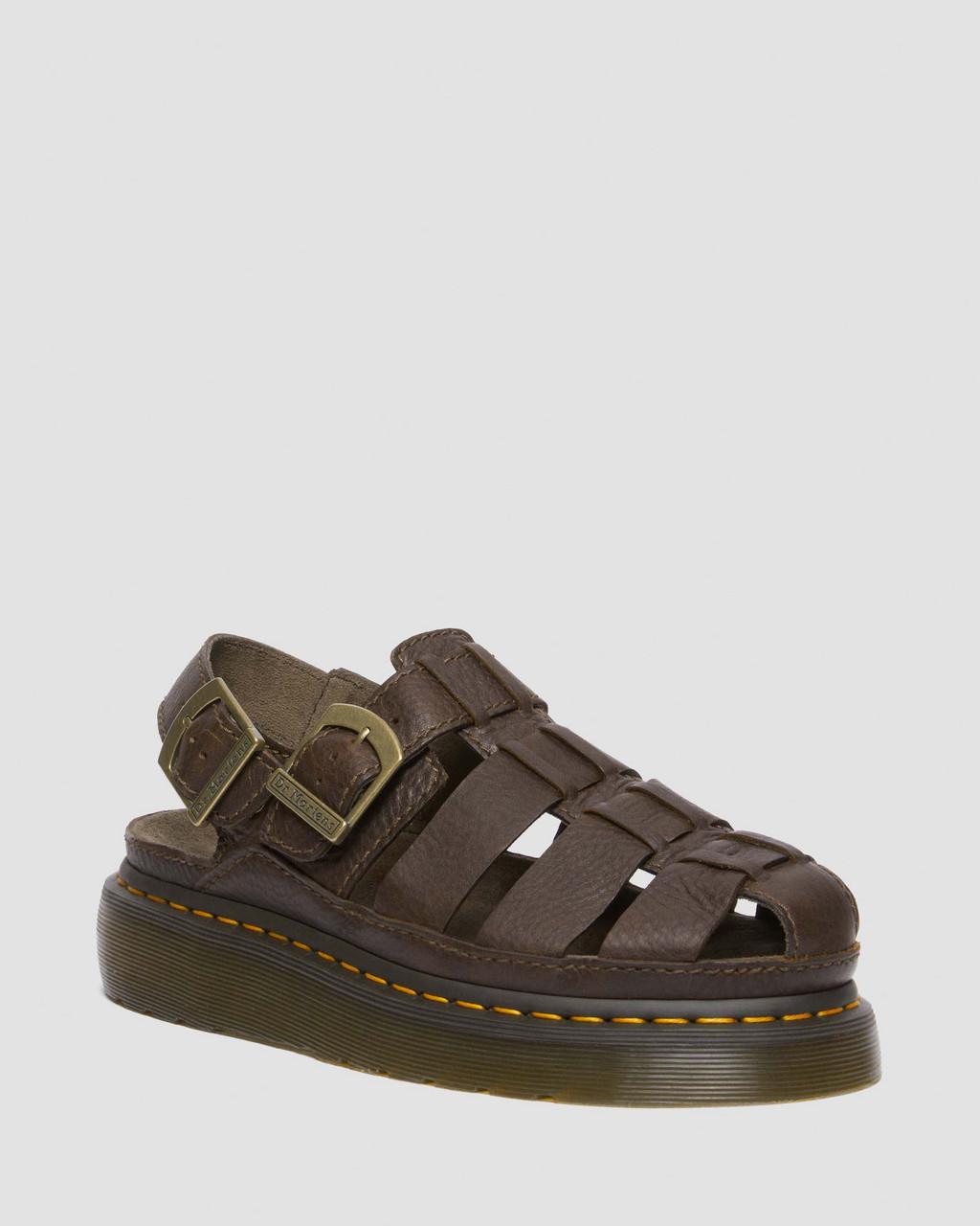Sandalias Dr Martens Wrenlie Grizzly Leather Fisherman Hombre Marrones | 13228722