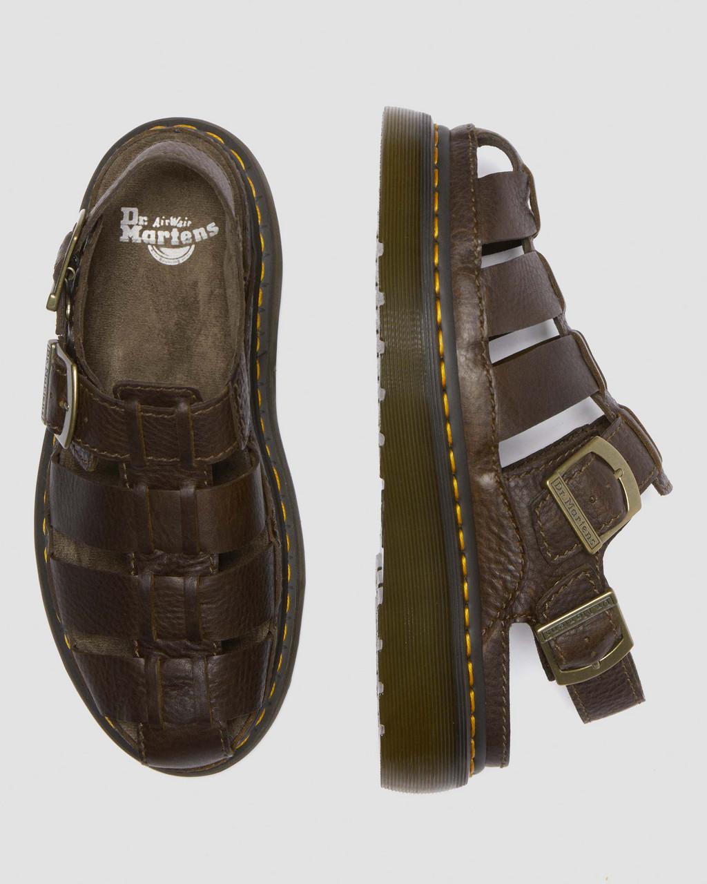 Sandalias Dr Martens Wrenlie Grizzly Leather Fisherman Mujer Marrones | 89094395