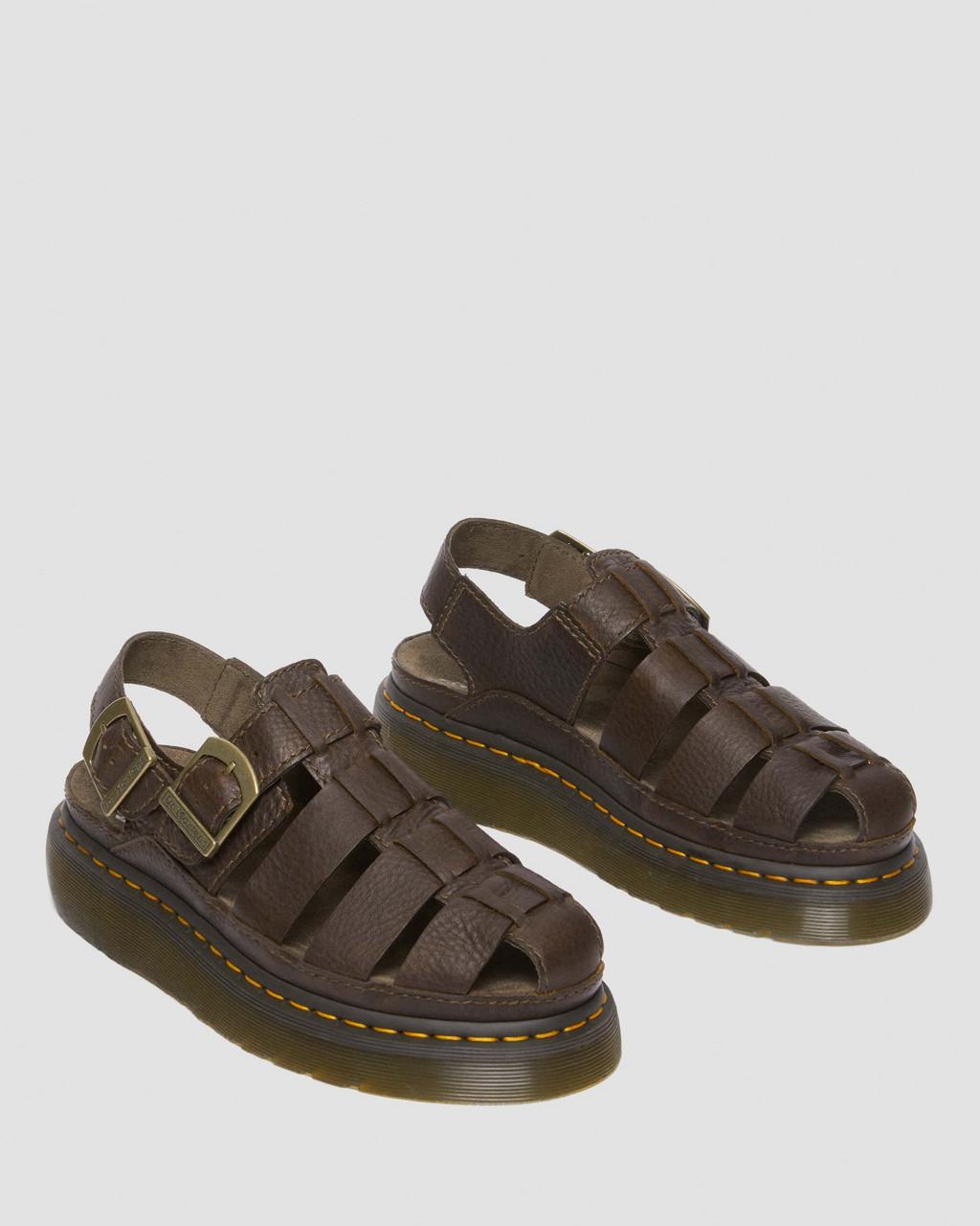 Sandalias Dr Martens Wrenlie Grizzly Leather Fisherman Mujer Marrones | 89094395