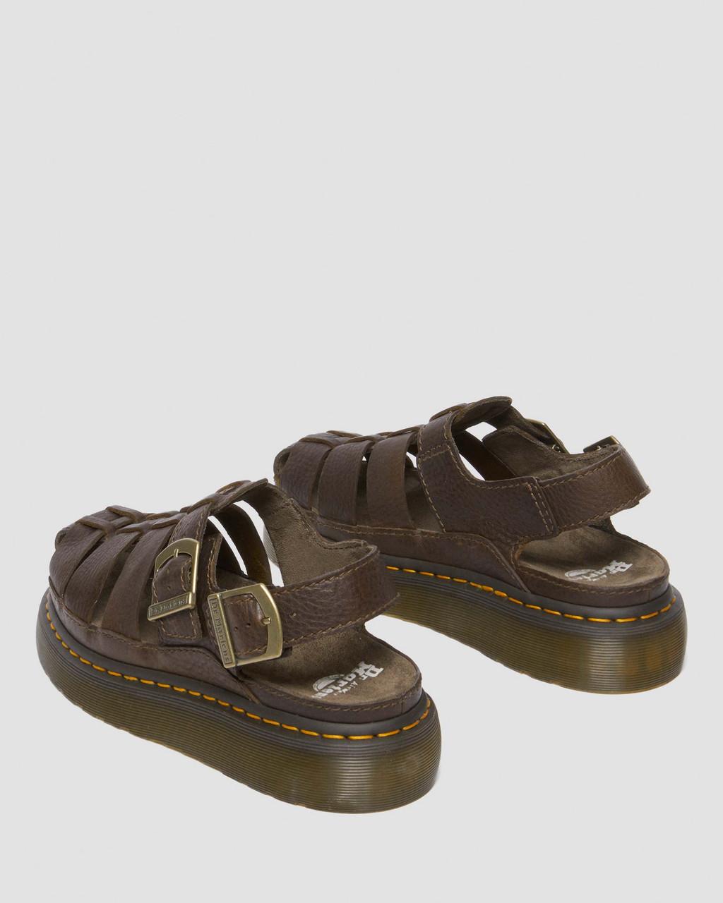 Sandalias Dr Martens Wrenlie Grizzly Leather Fisherman Mujer Marrones | 89094395