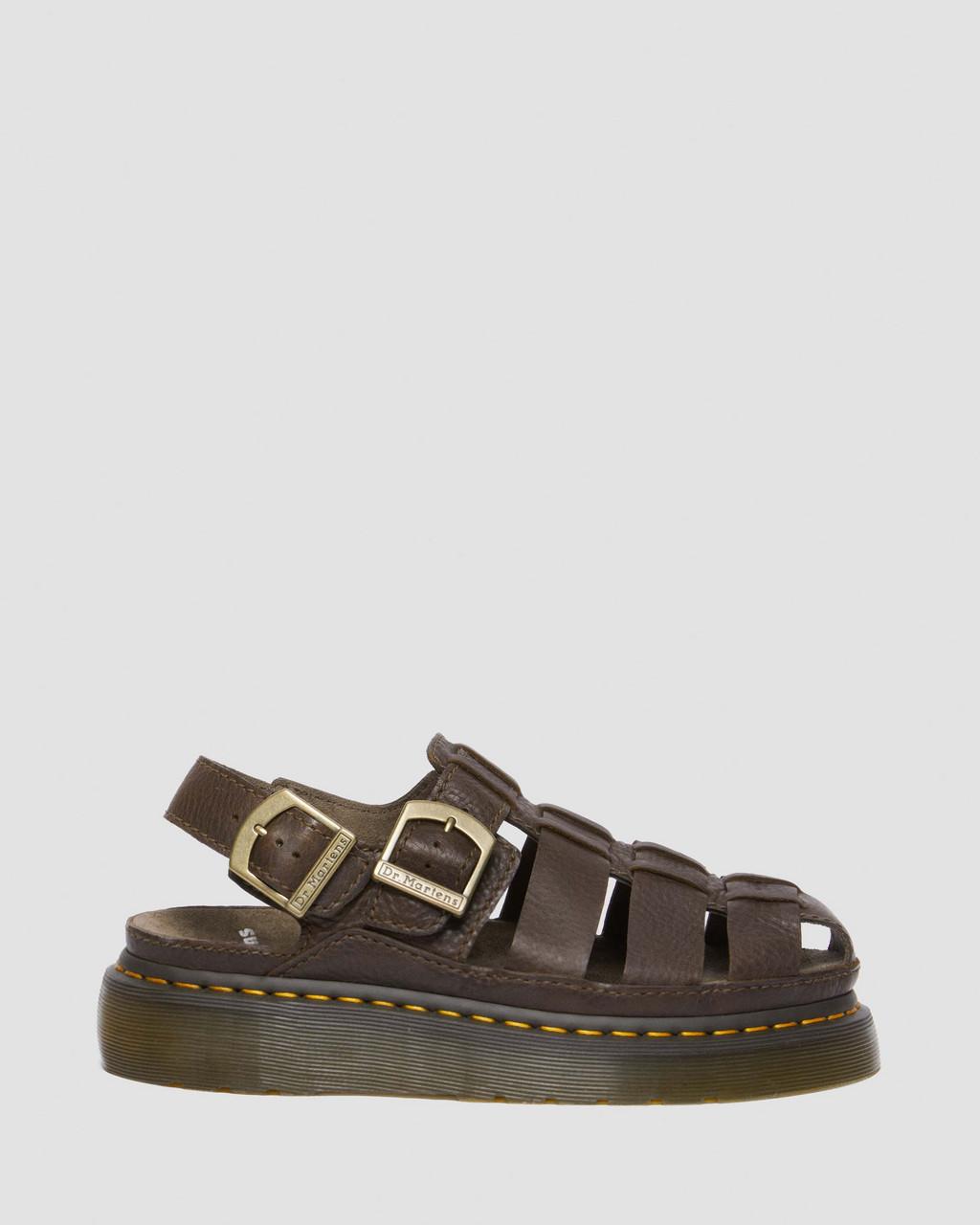Sandalias Dr Martens Wrenlie Grizzly Leather Fisherman Mujer Marrones | 89094395