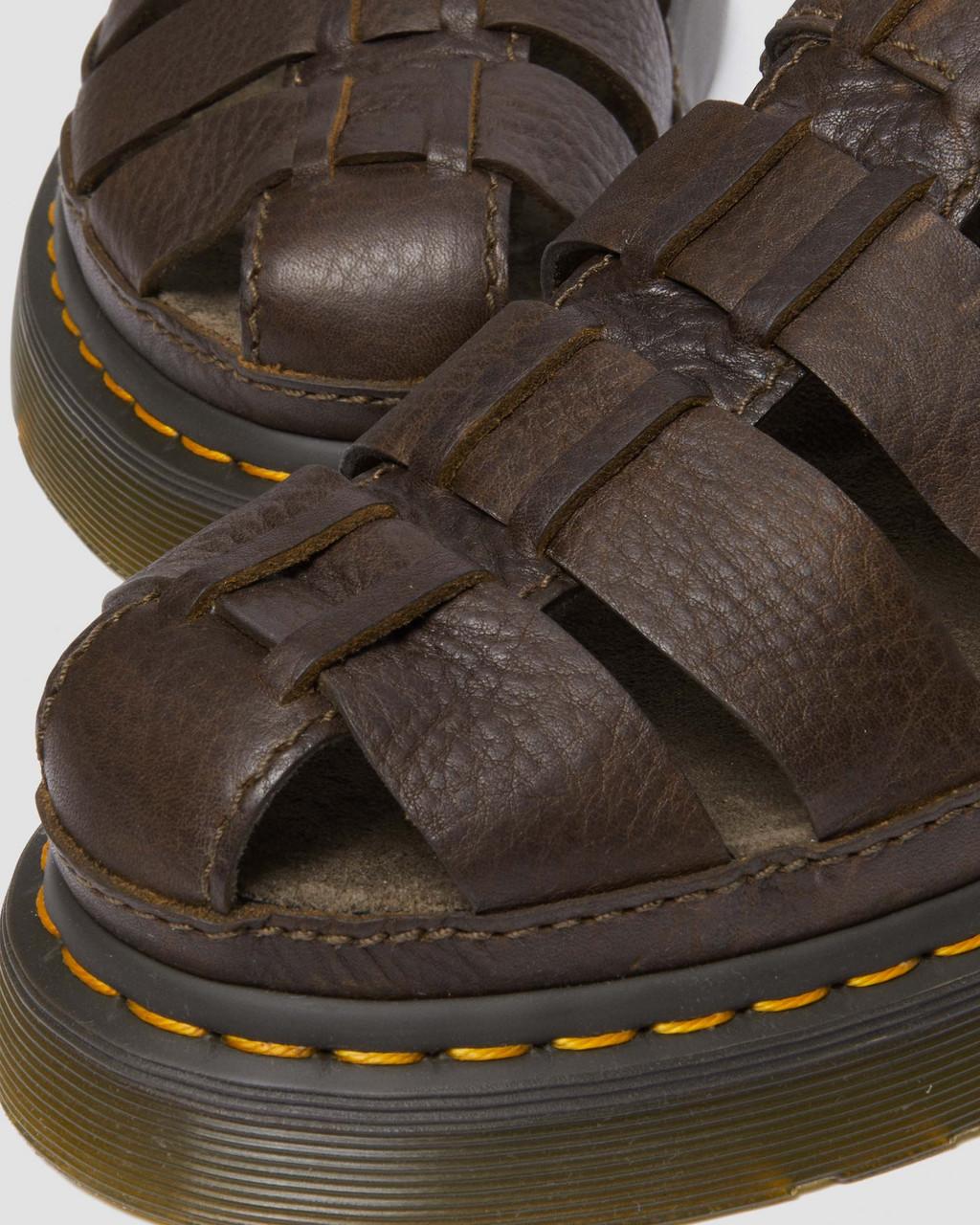 Sandalias Dr Martens Wrenlie Grizzly Leather Fisherman Mujer Marrones | 89094395