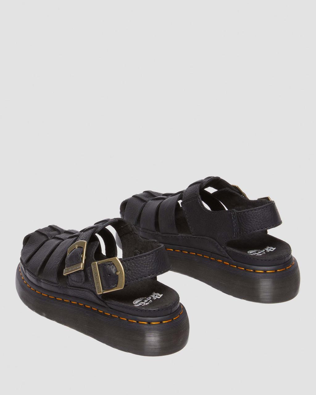 Sandalias Dr Martens Wrenlie Grizzly Leather Fisherman Hombre Negras | 26297469