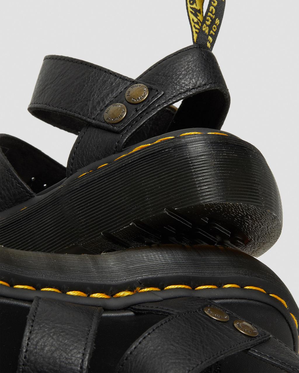 Sandalias Plataforma Dr Martens Gryphon Pisa Leather Mujer Negras | 84398762
