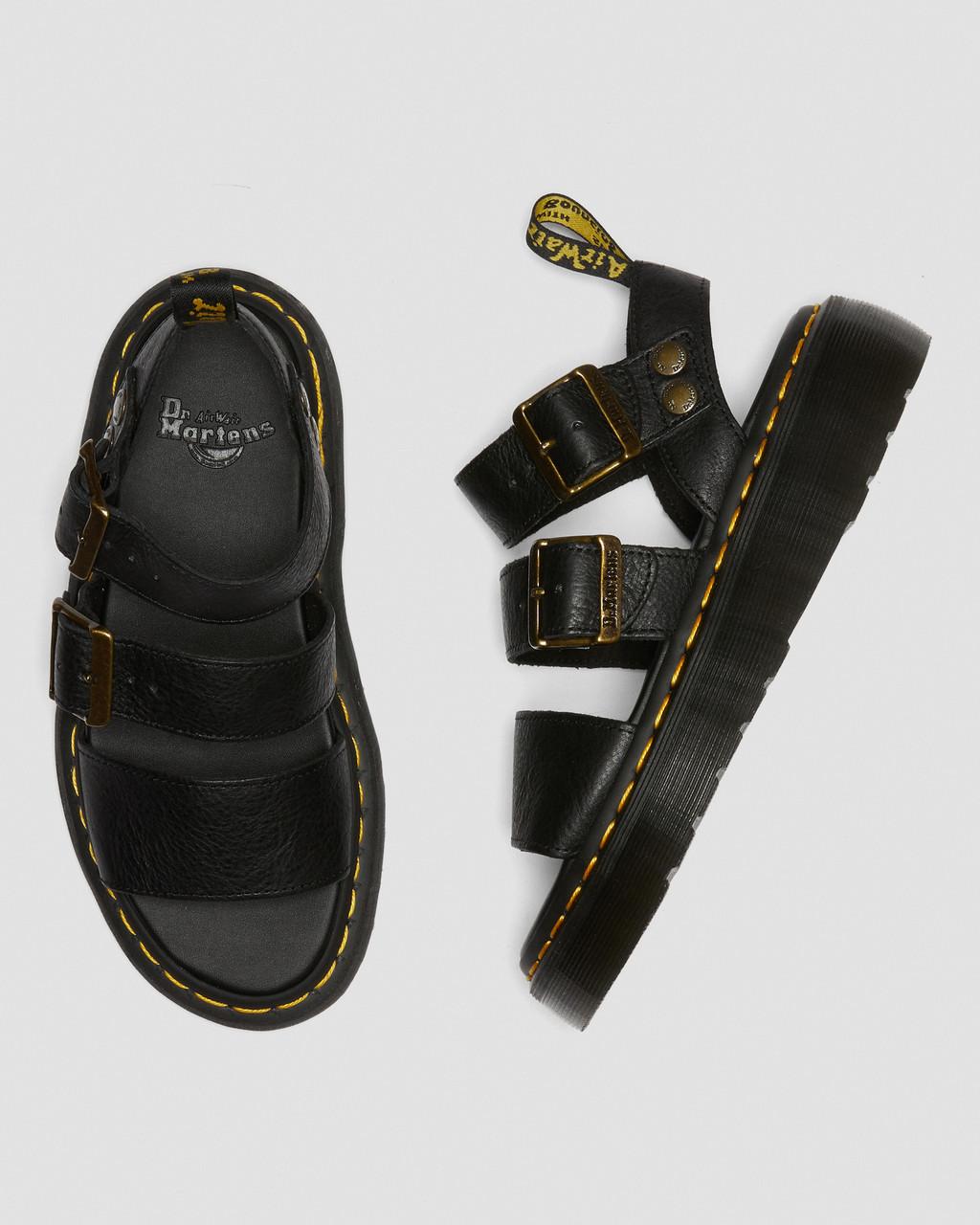 Sandalias Plataforma Dr Martens Gryphon Pisa Leather Mujer Negras | 84398762