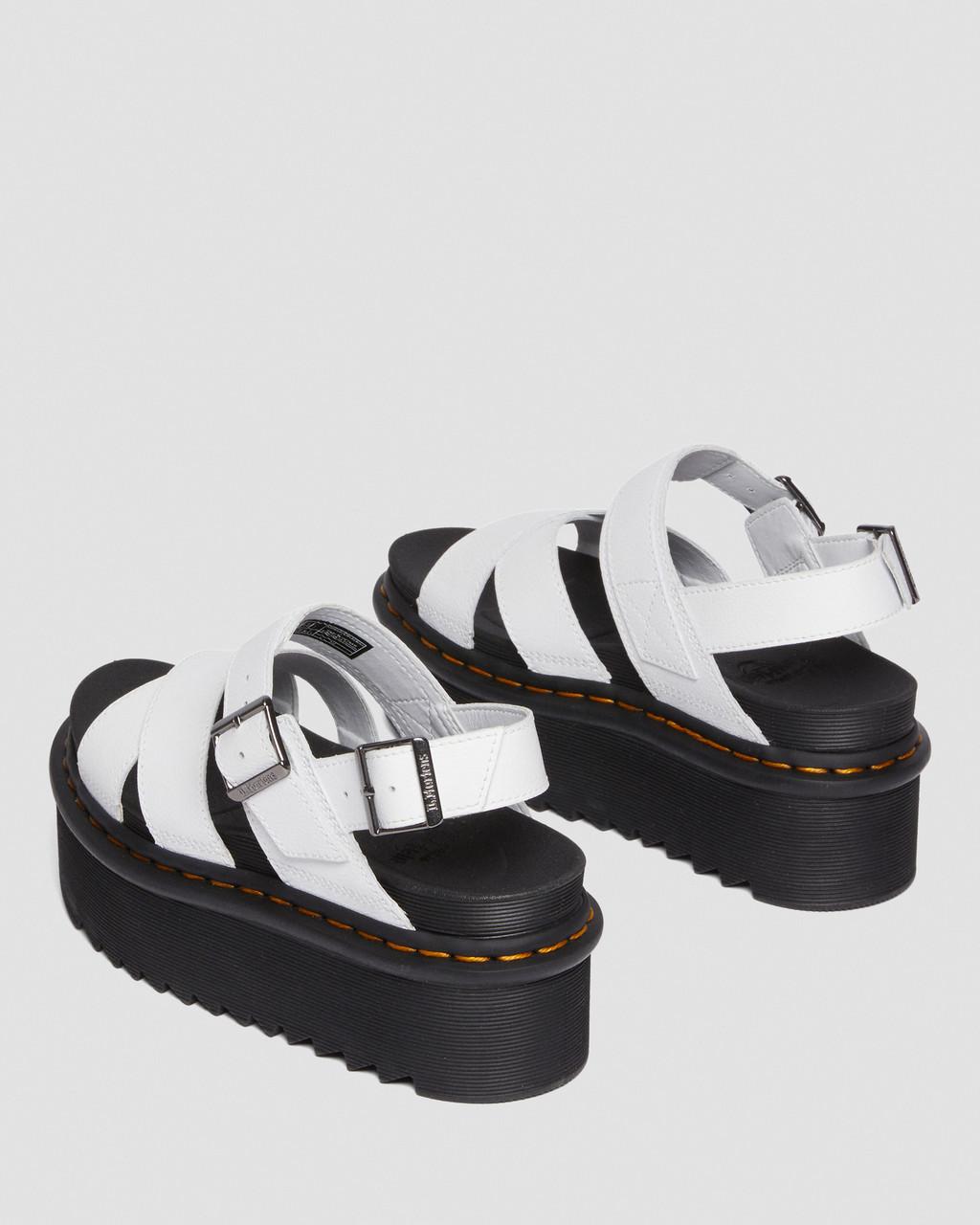 Sandalias Plataforma Dr Martens Voss II Athena Leather Strap Mujer Blancas | 53439518