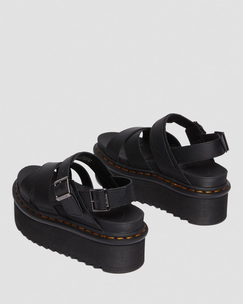 Sandalias Plataforma Dr Martens Voss II Athena Leather Strap Mujer Negras | 96076205