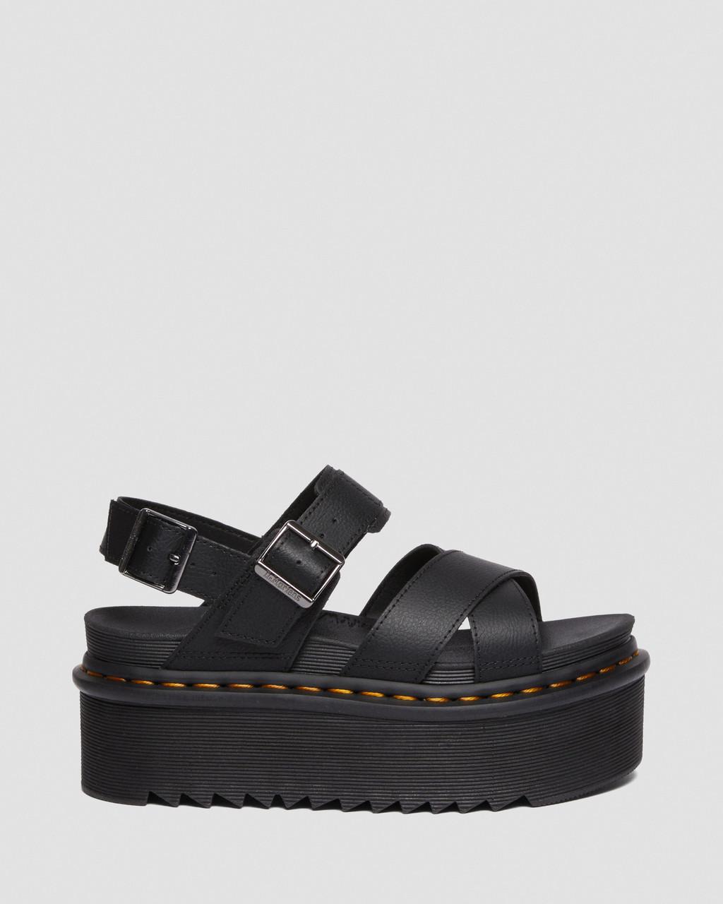 Sandalias Plataforma Dr Martens Voss II Athena Leather Strap Mujer Negras | 96076205
