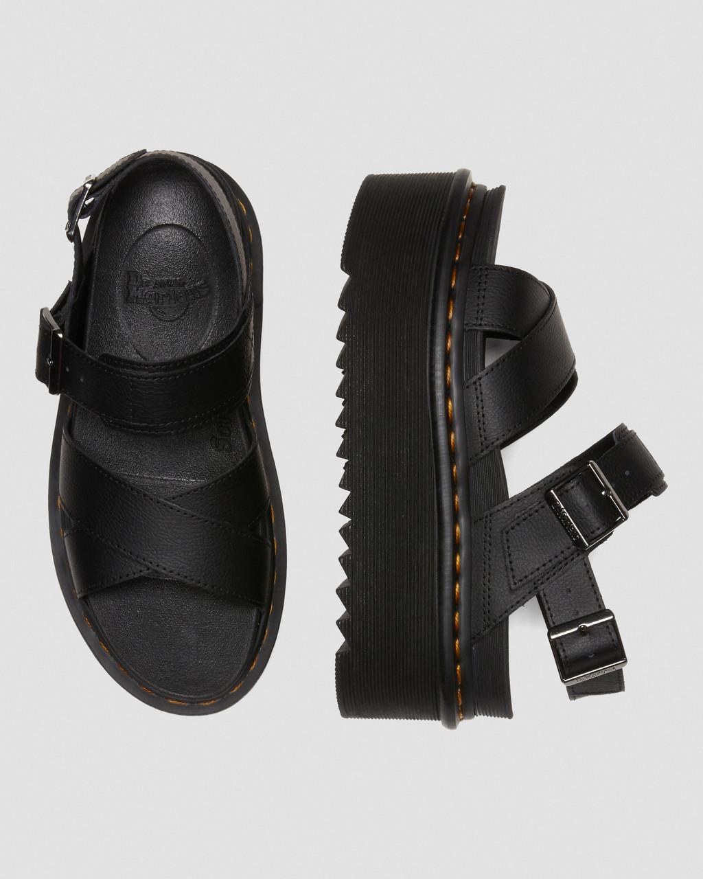 Sandalias Plataforma Dr Martens Voss II Athena Leather Strap Mujer Negras | 96076205