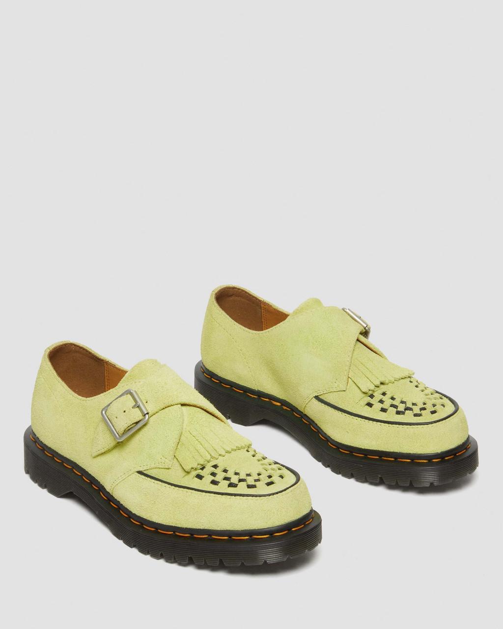 Zapatos Creepers Dr Martens Ramsey Suede Kiltie Buckle Mujer Verde | 99568931