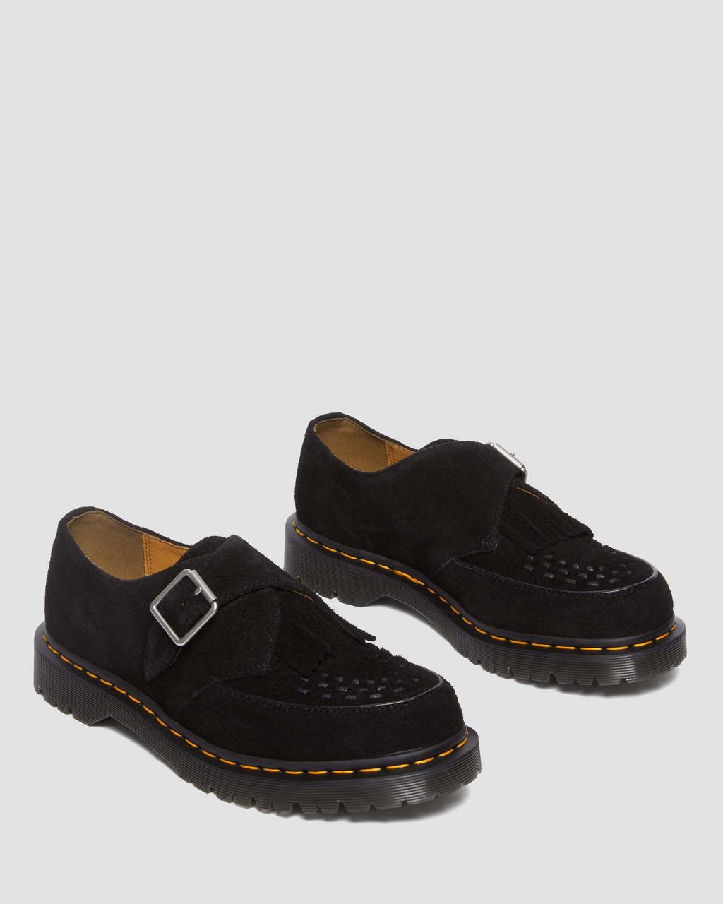 Zapatos Creepers Dr Martens Ramsey Suede Kiltie Buckle Mujer Negras | 74456447