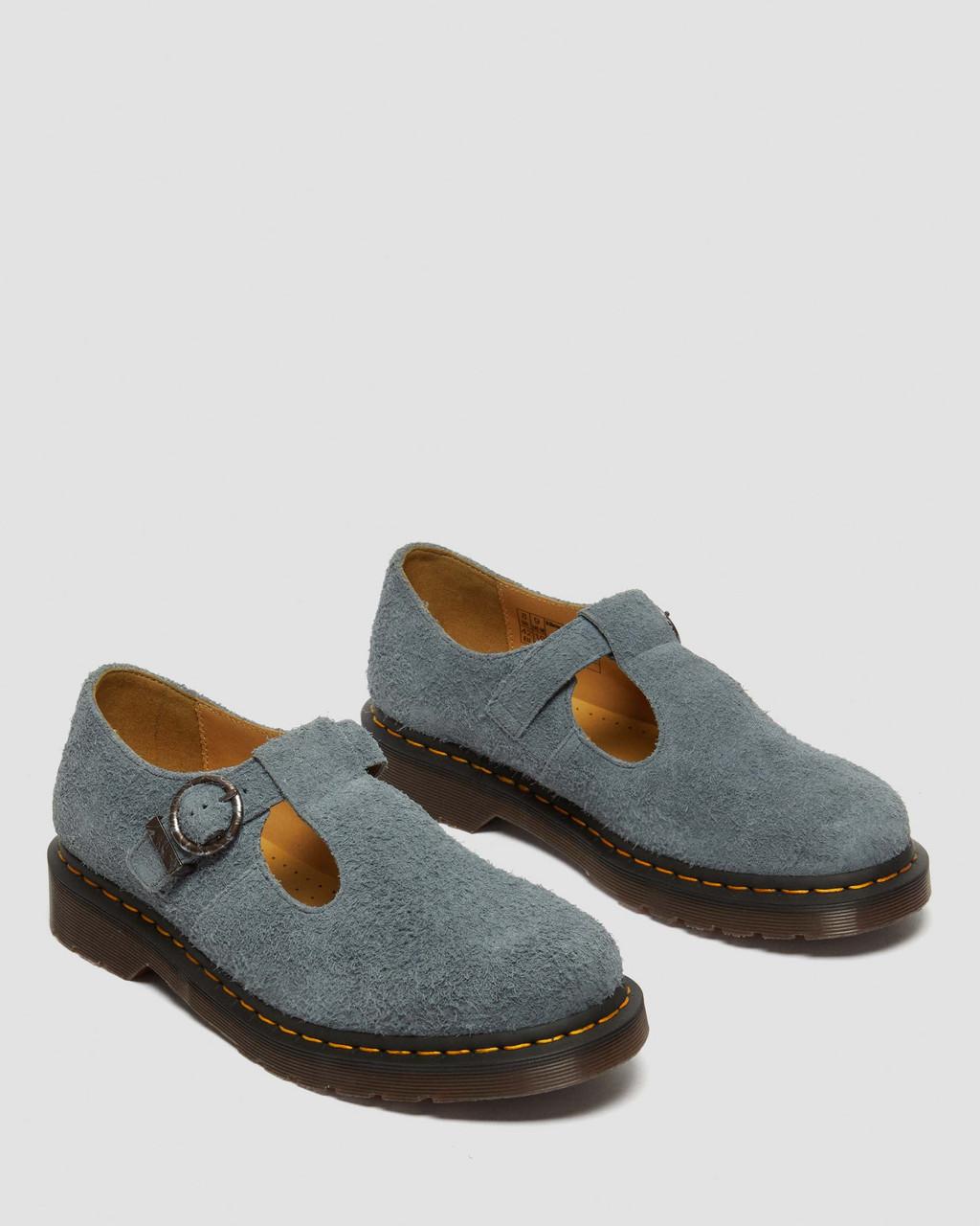 Zapatos Mary Jane Dr Martens T-Bar Suede Hombre Gris | 91415823