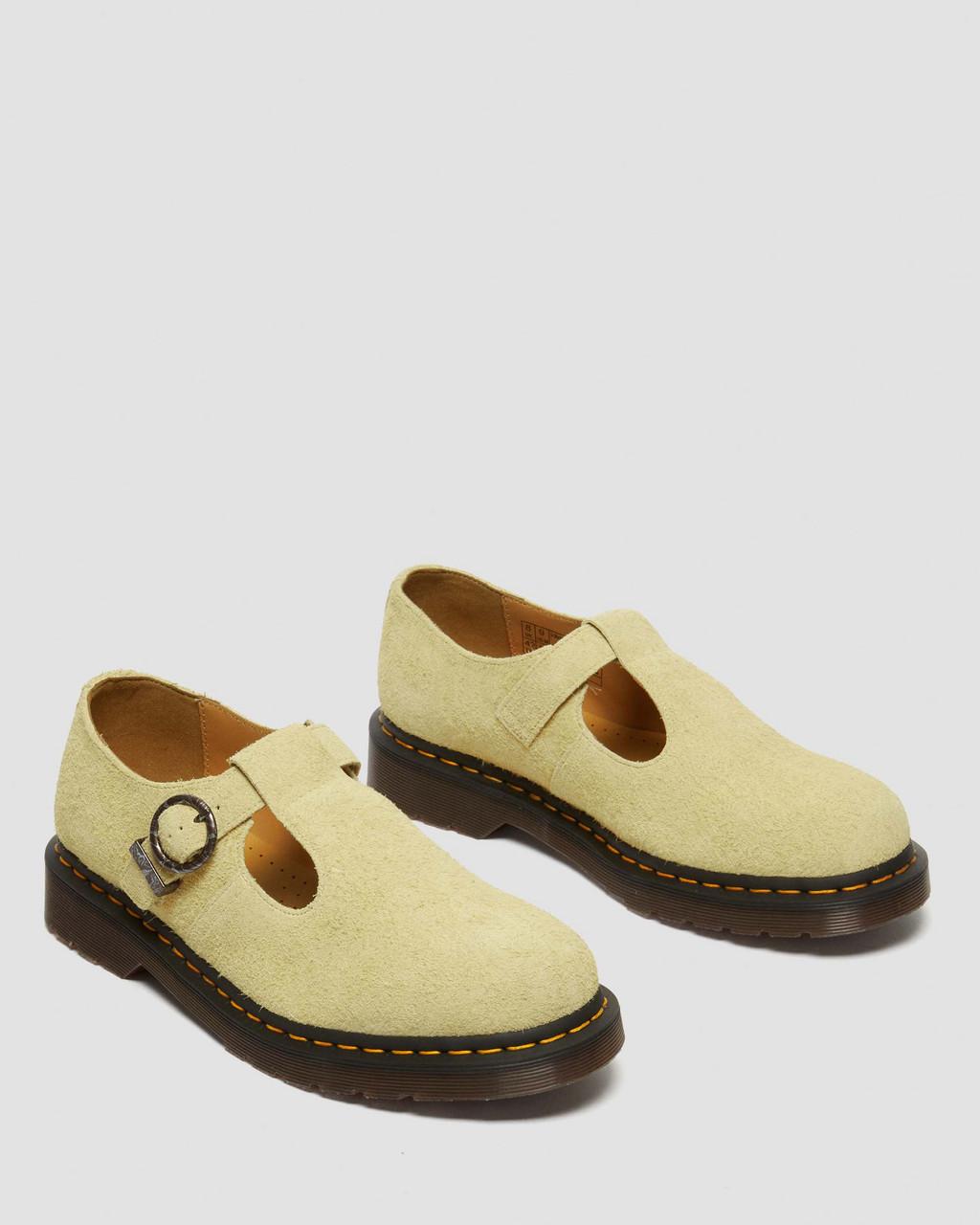 Zapatos Mary Jane Dr Martens T-Bar Suede Hombre Amarillo | 40041817