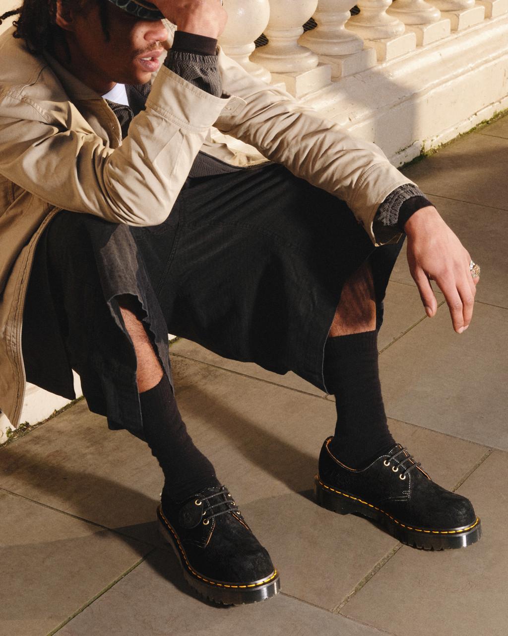 Zapatos Oxford Dr Martens 1461 Bex Made in England Emboss Suede Hombre Negras | 37910362