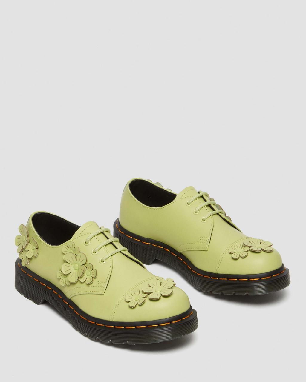 Zapatos Oxford Dr Martens 1461 Flower Applique Leather Mujer Verde | 35390252