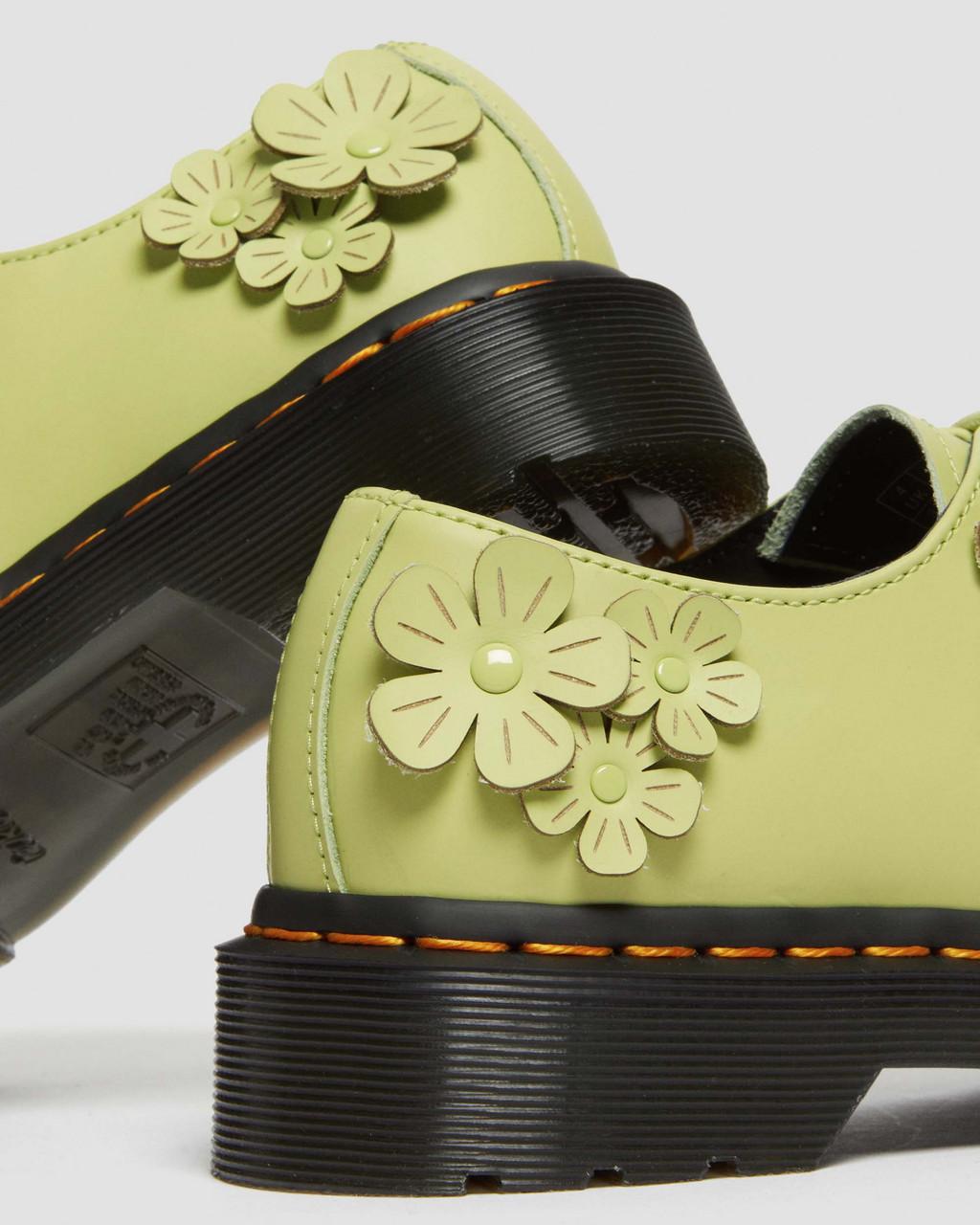 Zapatos Oxford Dr Martens 1461 Flower Applique Leather Mujer Verde | 35390252