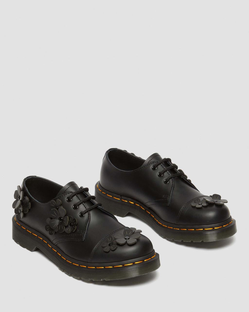 Zapatos Oxford Dr Martens 1461 Flower Applique Leather Mujer Negras | 23897025