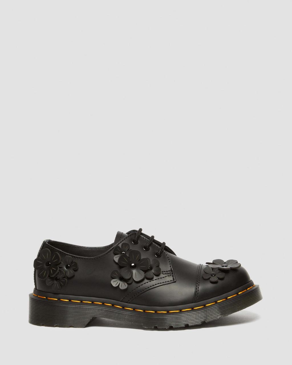 Zapatos Oxford Dr Martens 1461 Flower Applique Leather Mujer Negras | 23897025