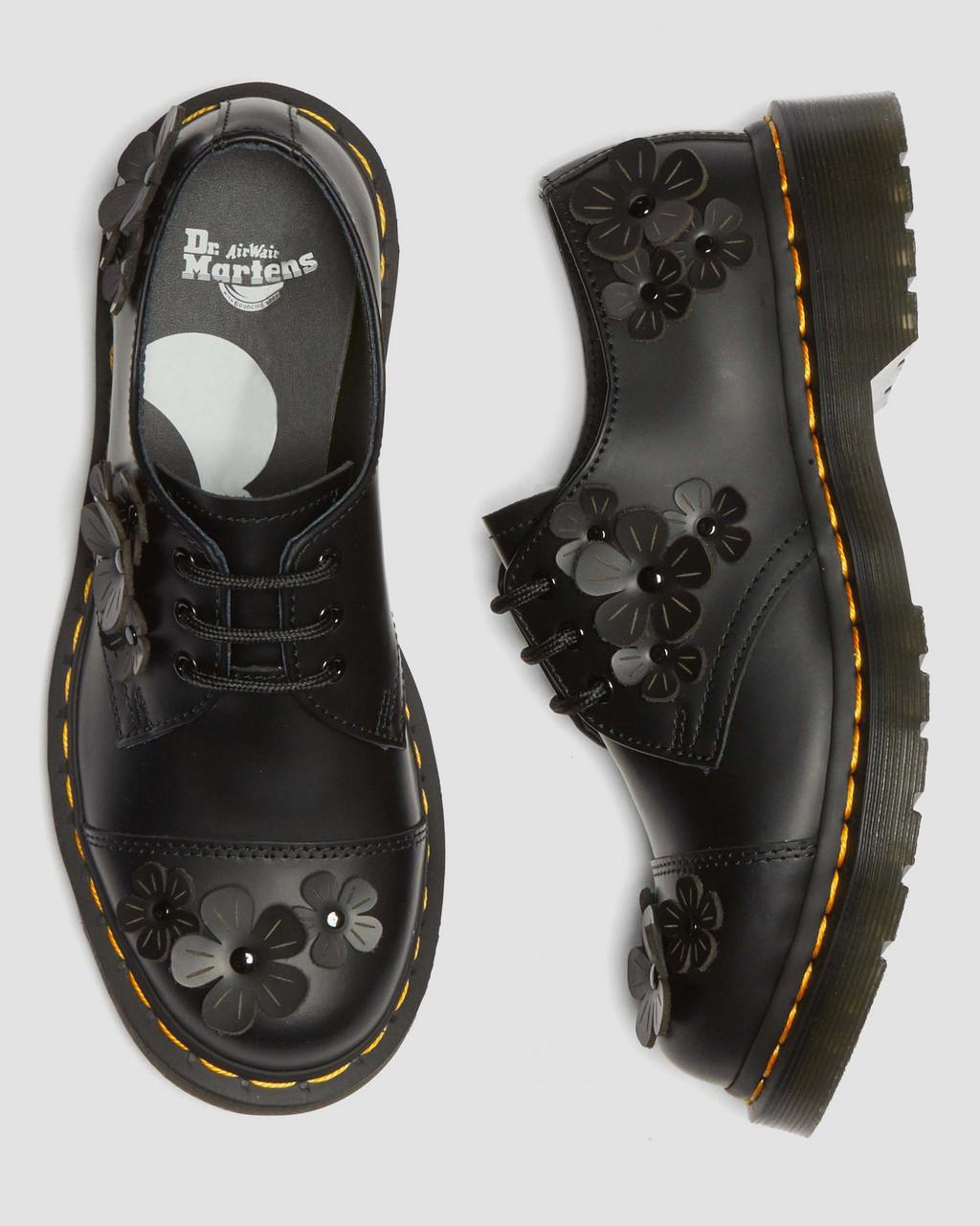 Zapatos Oxford Dr Martens 1461 Flower Applique Leather Mujer Negras | 23897025