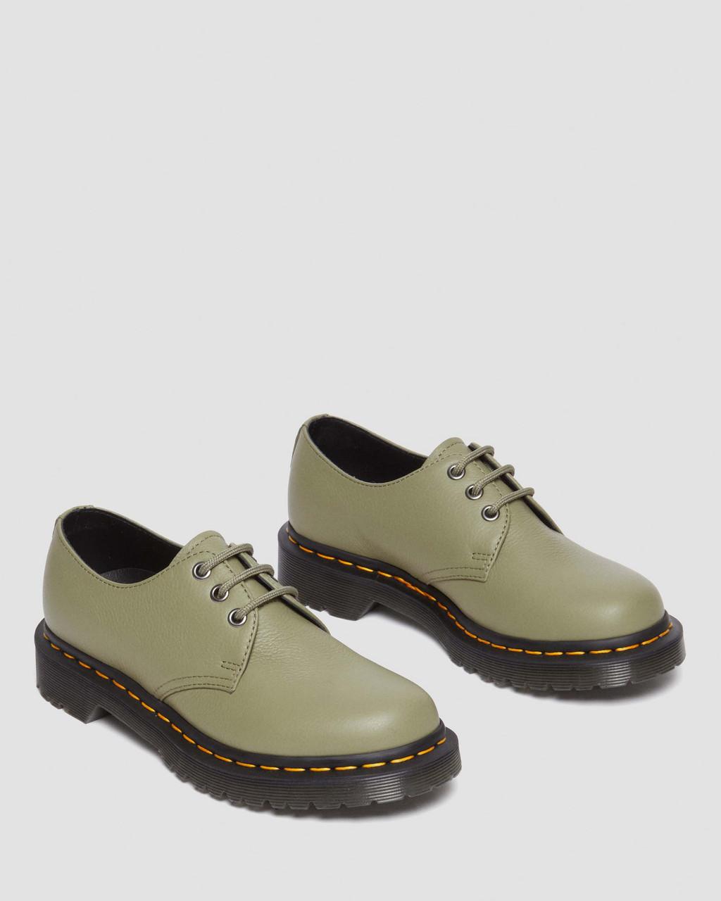 Zapatos Oxford Dr Martens 1461 Virginia Leather Mujer Verde Oliva | 57308711