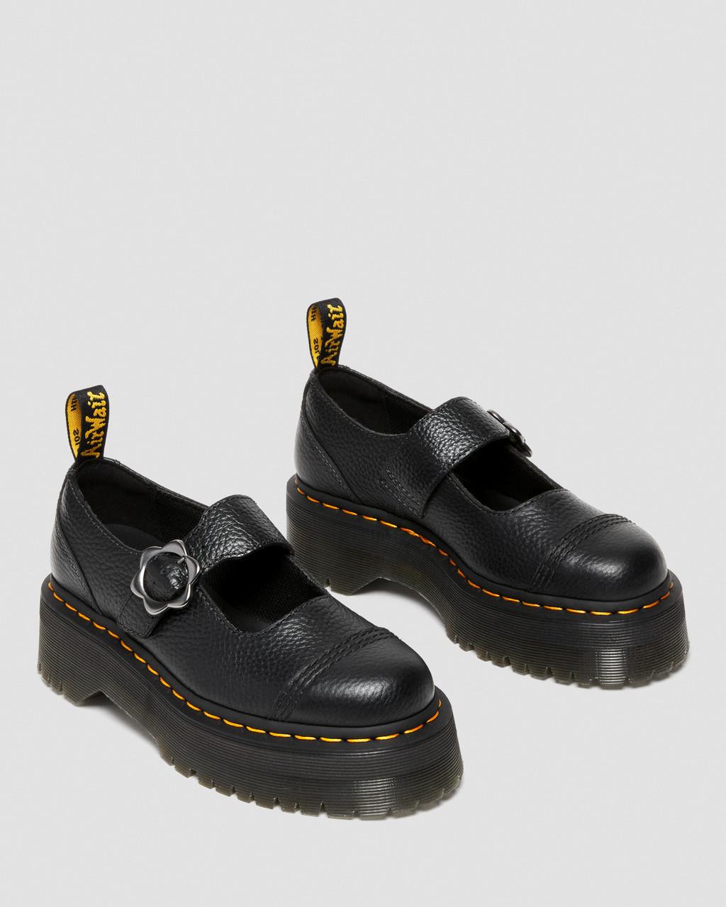 Zapatos Plataforma Dr Martens Addina Flower Buckle Leather Mujer Negras | 47664230