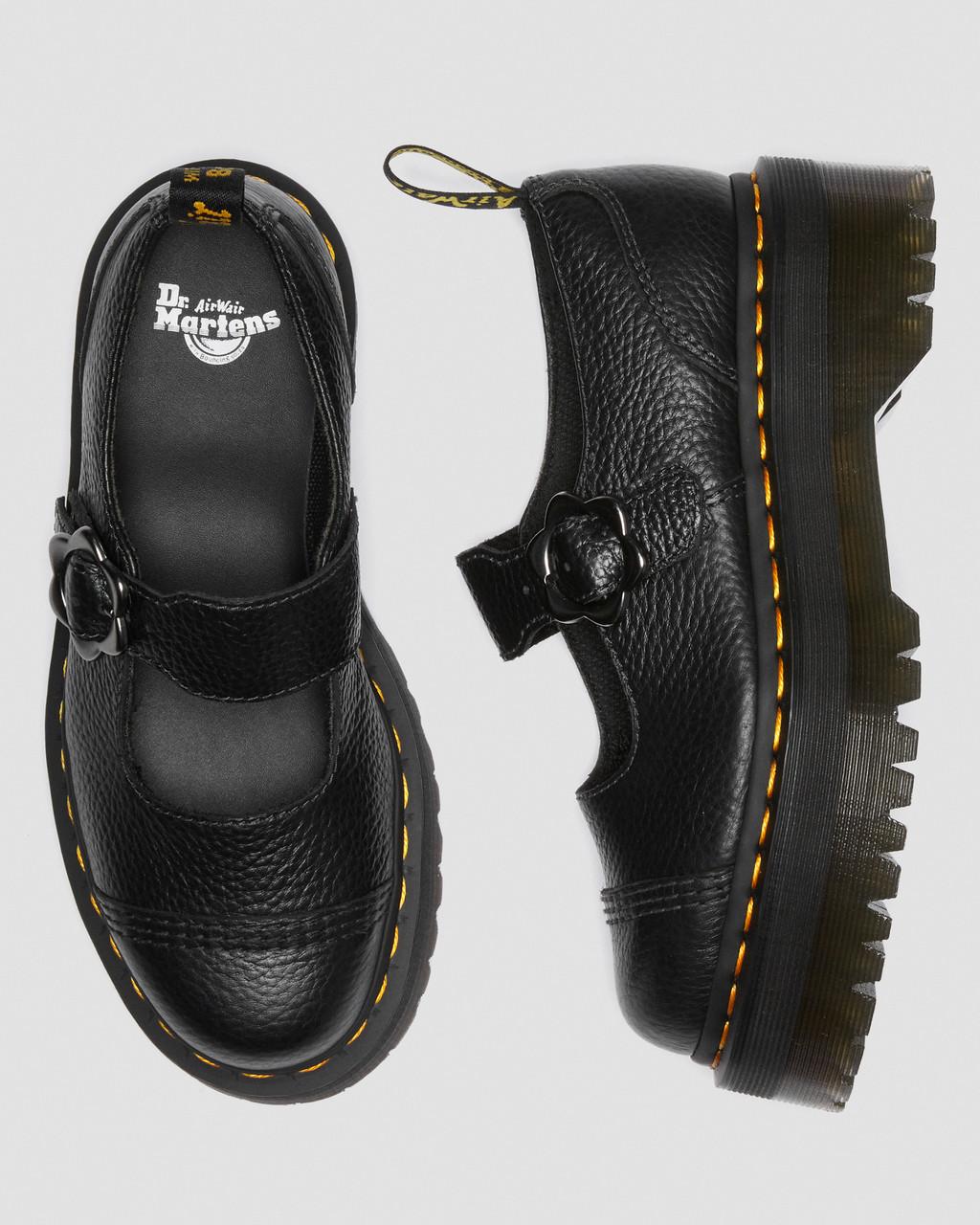 Zapatos Plataforma Dr Martens Addina Flower Buckle Leather Mujer Negras | 47664230
