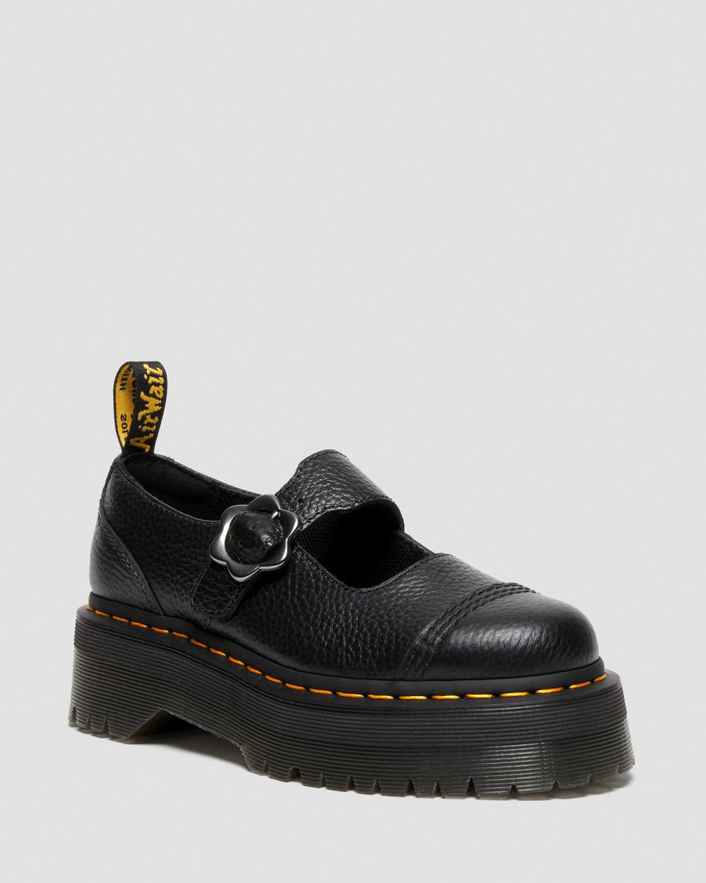 Zapatos Plataforma Dr Martens Addina Flower Buckle Leather Mujer Negras | 47664230